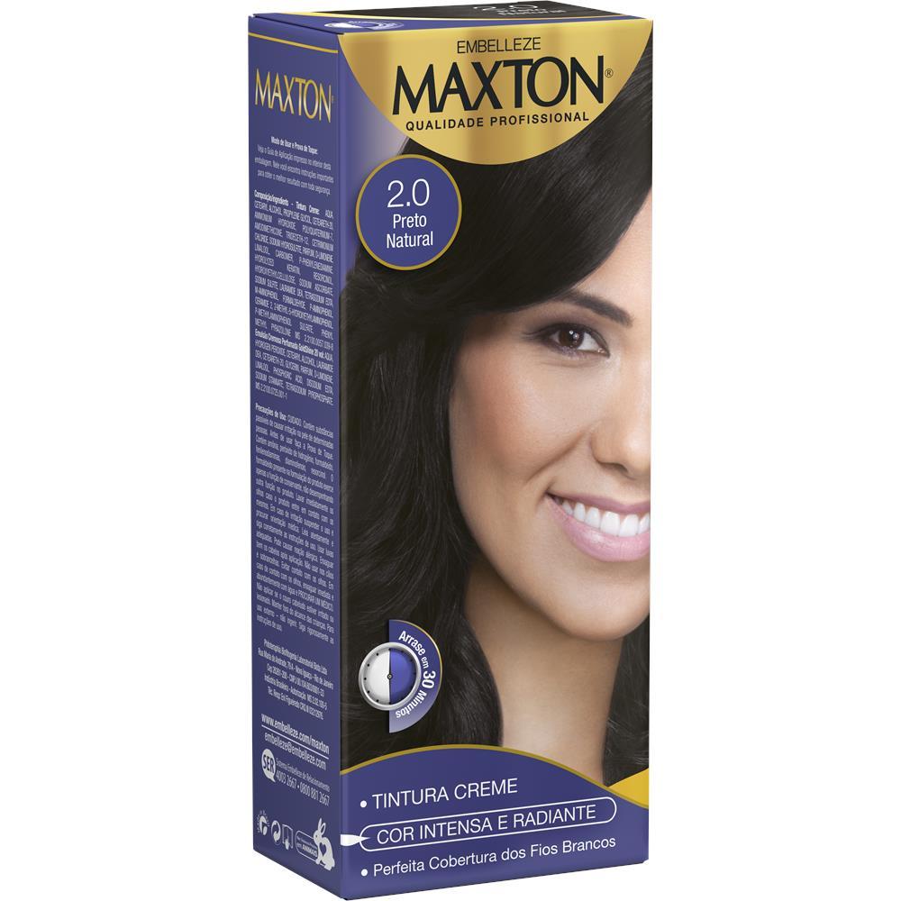 Tintura MaxTon 2.0 Preto Natural | Kit Pr?tico e Permanente 1 Tintura MAXTON Kit Prático 2.0 Preto Natural