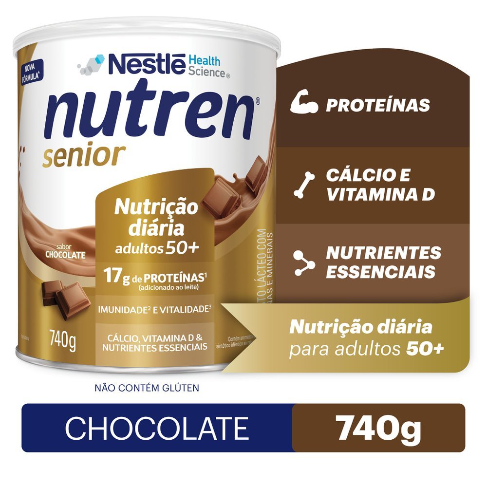 Nutren Senior Complemento Alimentar Chocolate 740g 1 Nutren Senior Complemento Alimentar Chocolate 740g