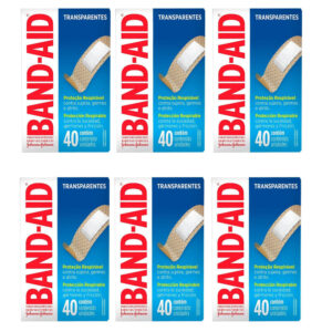 Kit 6 Band-Aid Johnson's Transparente Com 40 Unidades