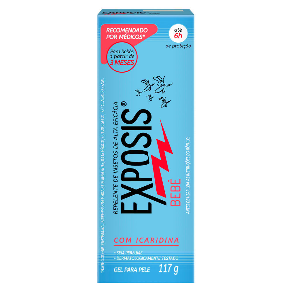 Repelente Bebê Exposis Gel - Proteção Eficaz | 117g 1 Repelente Exposis Bebê Gel com 117g
