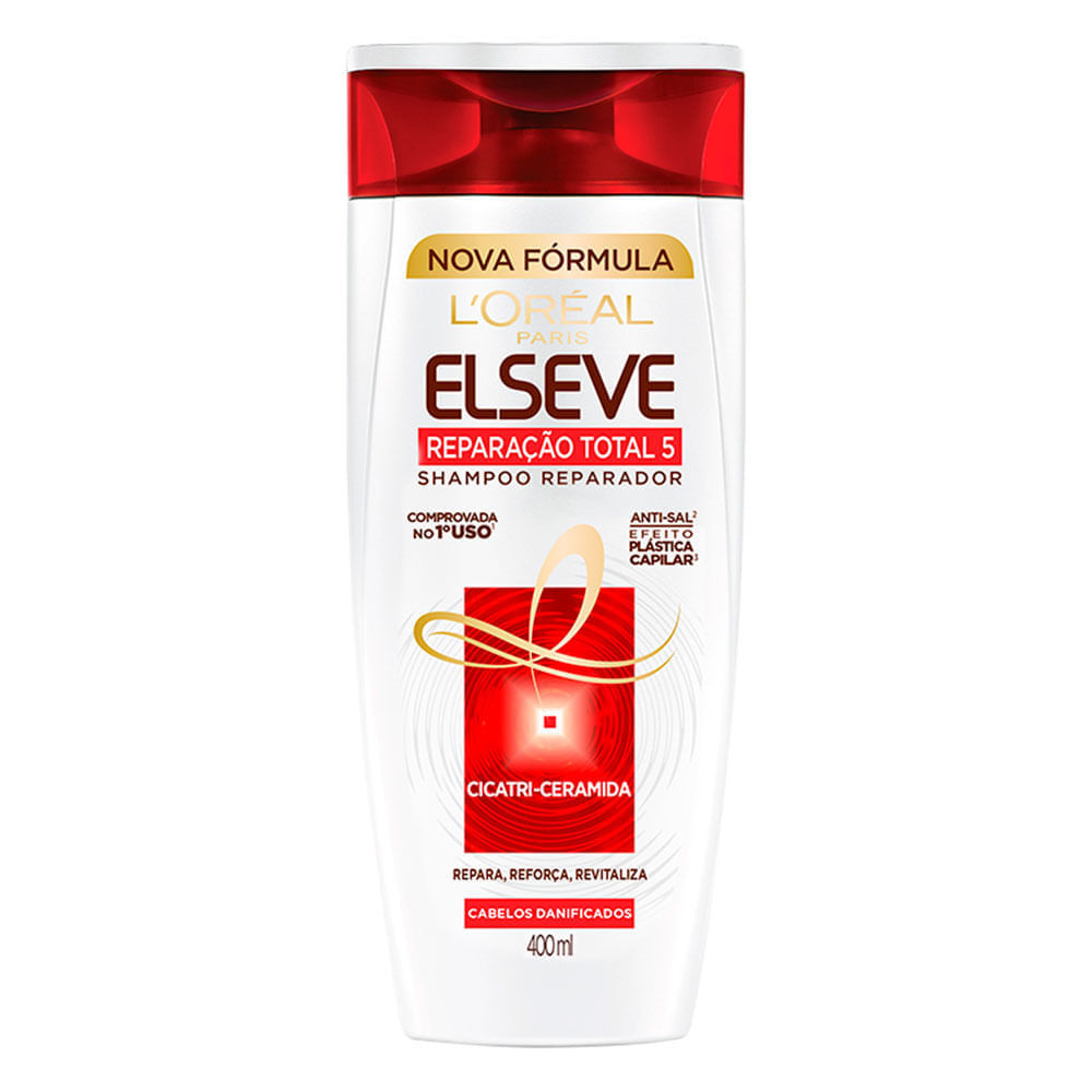 Shampoo Elseve Reparação Total 5 Reparador 400ml 1 Shampoo Elseve Reparação Total 5 Reparador 400ml