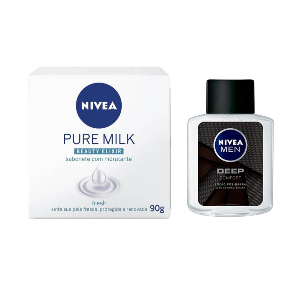 Sabonete Nivea Leite Puro Fresco 90g 1 Kit 1 Sabonete em Barra Hidratante Nivea Pure Milk Fresh 90g