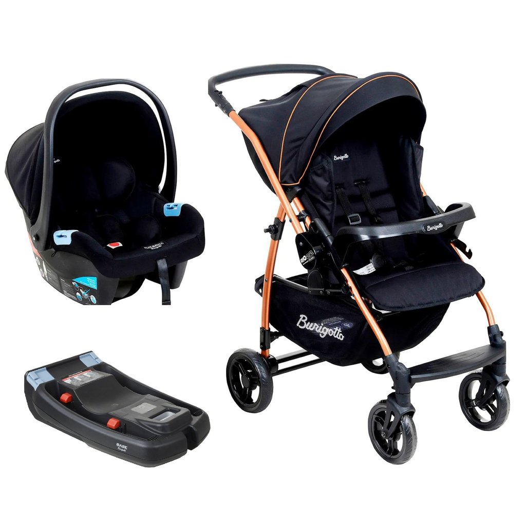 Travel System Burigotto Rio 22 Preto Cobre com Base Belted 1 Travel System RIO 22-Preto Cobre Burigotto com Base Belted