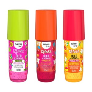 Kit com 3 Óleos de Tratamento Xêrosa Baunilha Doce, Glamour Chic e Vibes Pop