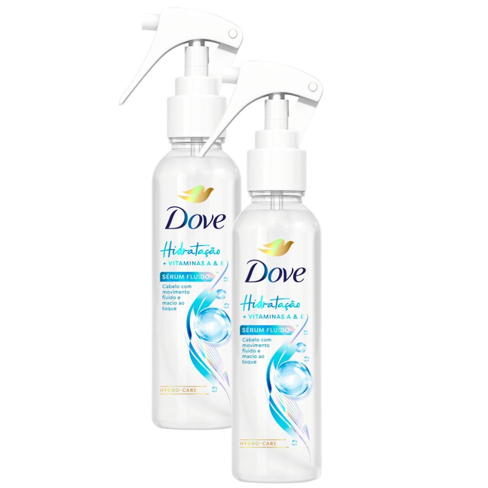 Dove S?rum Fluido Hidrata??o 110ml - Hidrata??o Profunda e Movimento Fluido 1 Kit 2 Dove Sérum Fluido Hidratação + Hialuron-VIT 110ml