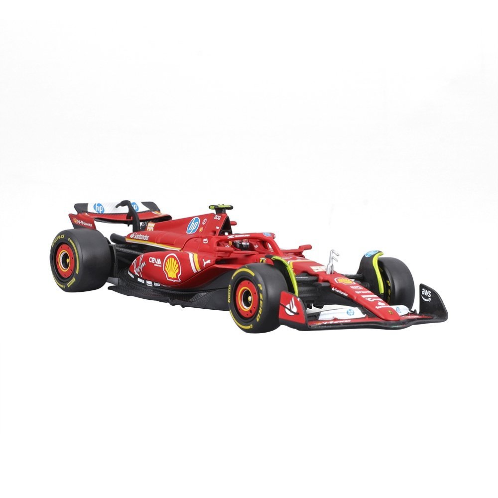 Miniatura Ferrari SF-24 F1 Burago 1:43 - Carlos Sainz #55 1 Carrinho Miniatura Burago Ferrari SF-24 F1 1:43 - Sainz com Capacete