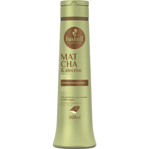Shampoo Matcha Alecrim Cabelos Oleosos 500ml 1 Shampoo uso diário Matcha & Alecrim 500ml Haskell | Limpeza profunda ! Tratamento para cabelos oleosos