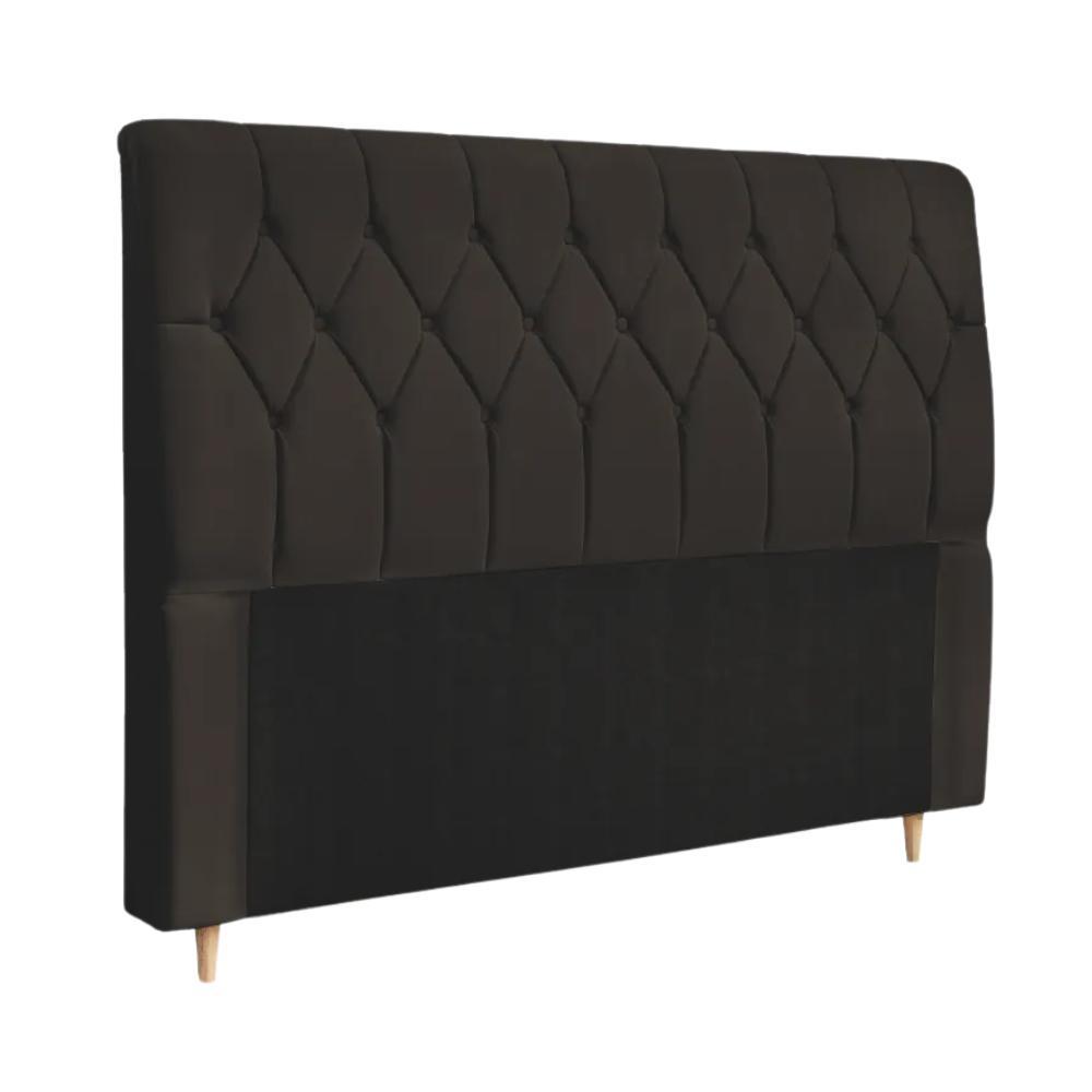 Cabeceira Cama Box King Istambul Dobu? 1.95m Chocolate 1 Cabeceira Para Cama Box King Istambul Dobuê 1.95m Chocolate