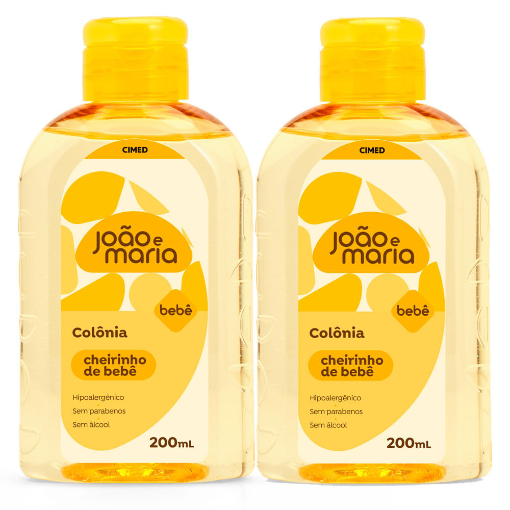 Kit 2 Col?nias Jo?o e Maria Cheirinho de Beb? 200ml 1 Kit 2 Colônias João e Maria Cheirinho de Bebê 200ml