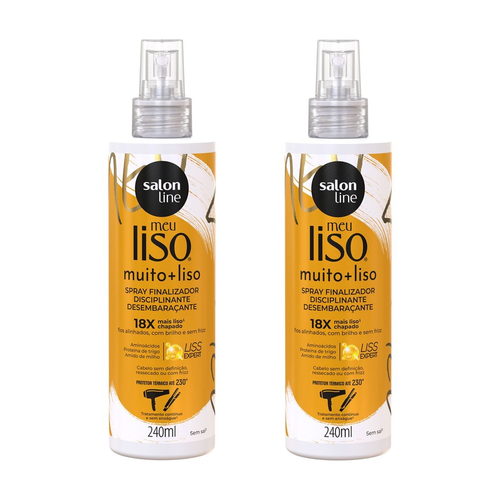 Kit Meu Liso Muito + Liso - Protetor T?rmico 1 Kit Duplinha de Spray Defrizante Protetor Térmico Meu Liso Muito + Liso