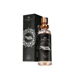 Hasan Black Parfum 15ml Masculino - Presença Marcante para Noites Intensas | Amakha Paris