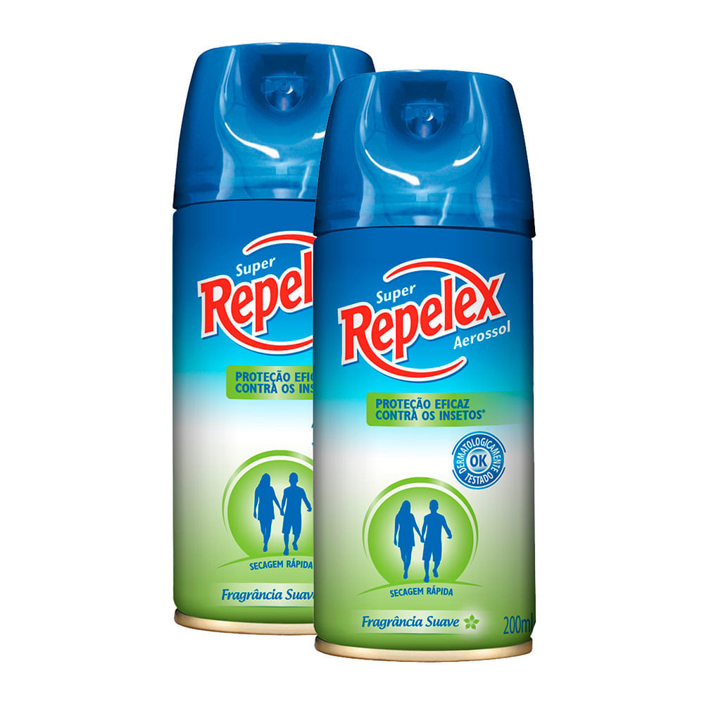 Repelente Super Repelex 200ml - Longa Duração 1 Kit 2 Repelente Super Repelex Aerosol com 200ml