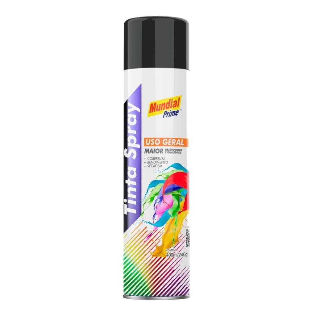 Tinta Spray Mundial Prime Preto Brilhante 400ml 1 Tinta Spray Mundial Prime Preto Brilhante - 400ML