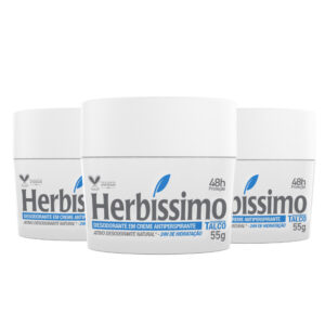 Kit Desodorante Em Creme Antitranspirante Herbíssimo Talco (3 unidades)