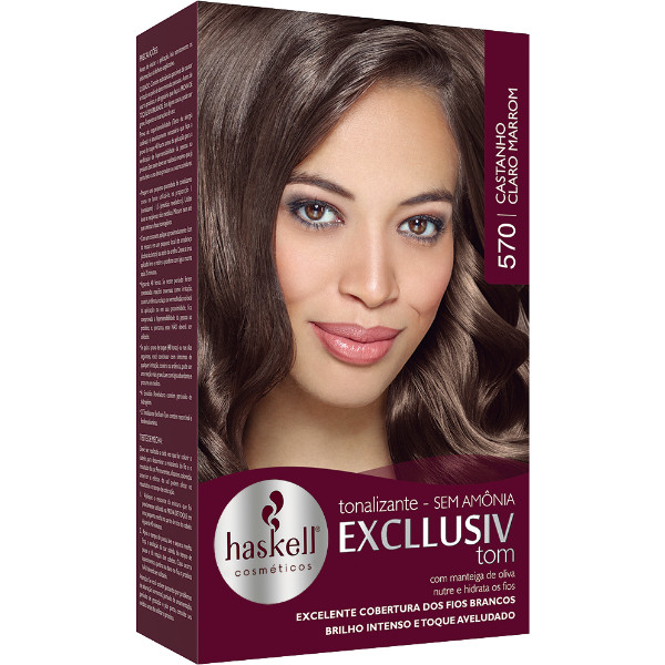 Tonalizante Castanho Claro 570 - Excllusiv 1 KIT TONALIZANTE 570 CASTANHO CLARO MARROM 40G