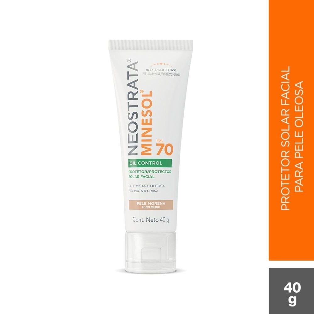 Protetor Solar Facial Neostrata Minesol FPS70 1 Protetor Solar Facial Neostrata Minesol Oil Control Pele Médio Claro Fps 70 40g