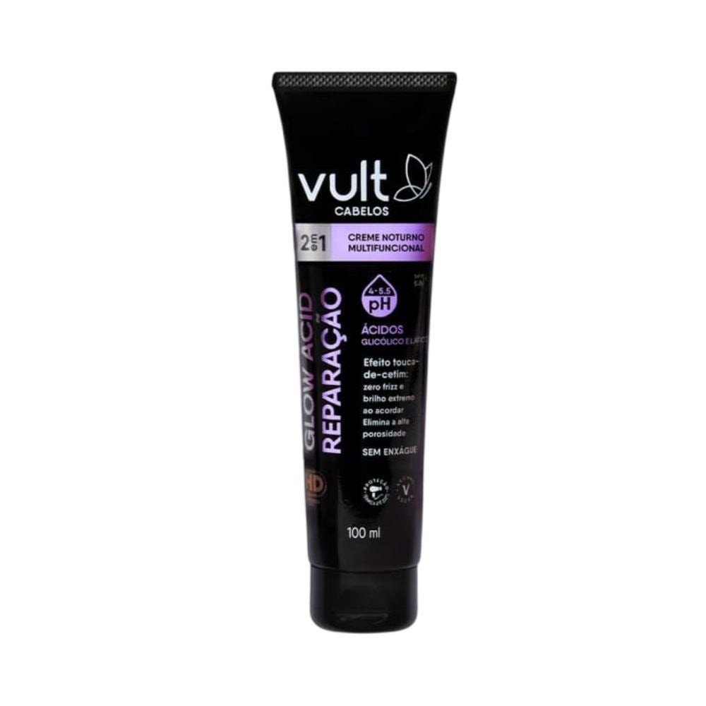 Creme Noturno Vult Glow Acid Repara??o 100ml 1 Creme Capilar Vult Noturno Glow Acidificante Reparação 100ml