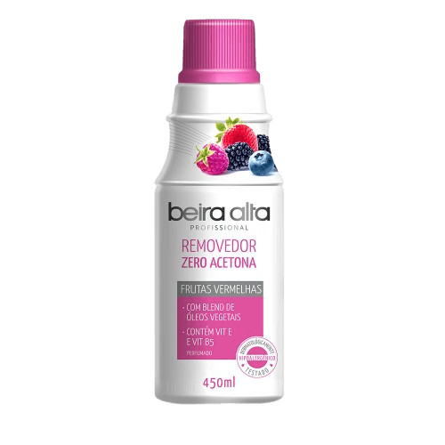 Removedor de Esmalte Beira Alta - 450ml - Cuidado e Efic?cia 1 Removedor de Esmalte Beira Alta Frutas Vermelhas 450ml