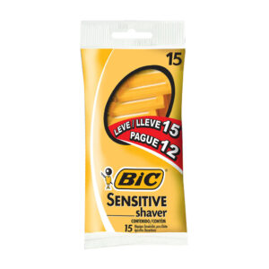 Barbeador descartável Sensitive Shaver Amarelo 15 unidades Bic