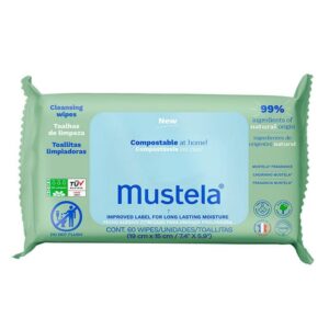 Toalhas Umedecidas Compostáveis Mustela com Perfume 60 Unidades
