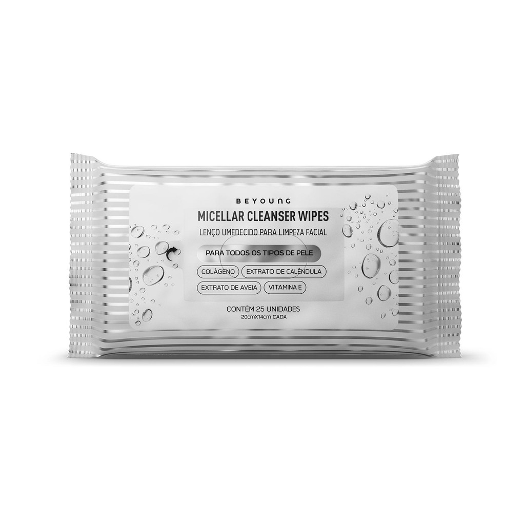 Len?os Umedecidos Beyoung Limpeza Facial 1 Beyoung Micellar Cleanser Wipes Lenço Umedecido para Limpeza Facial