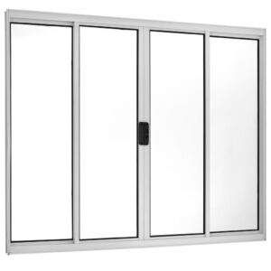 Janela de Alumínio de Correr 100x120cm 4 Folhas Central Ecosul Esquadrisul Brilhante