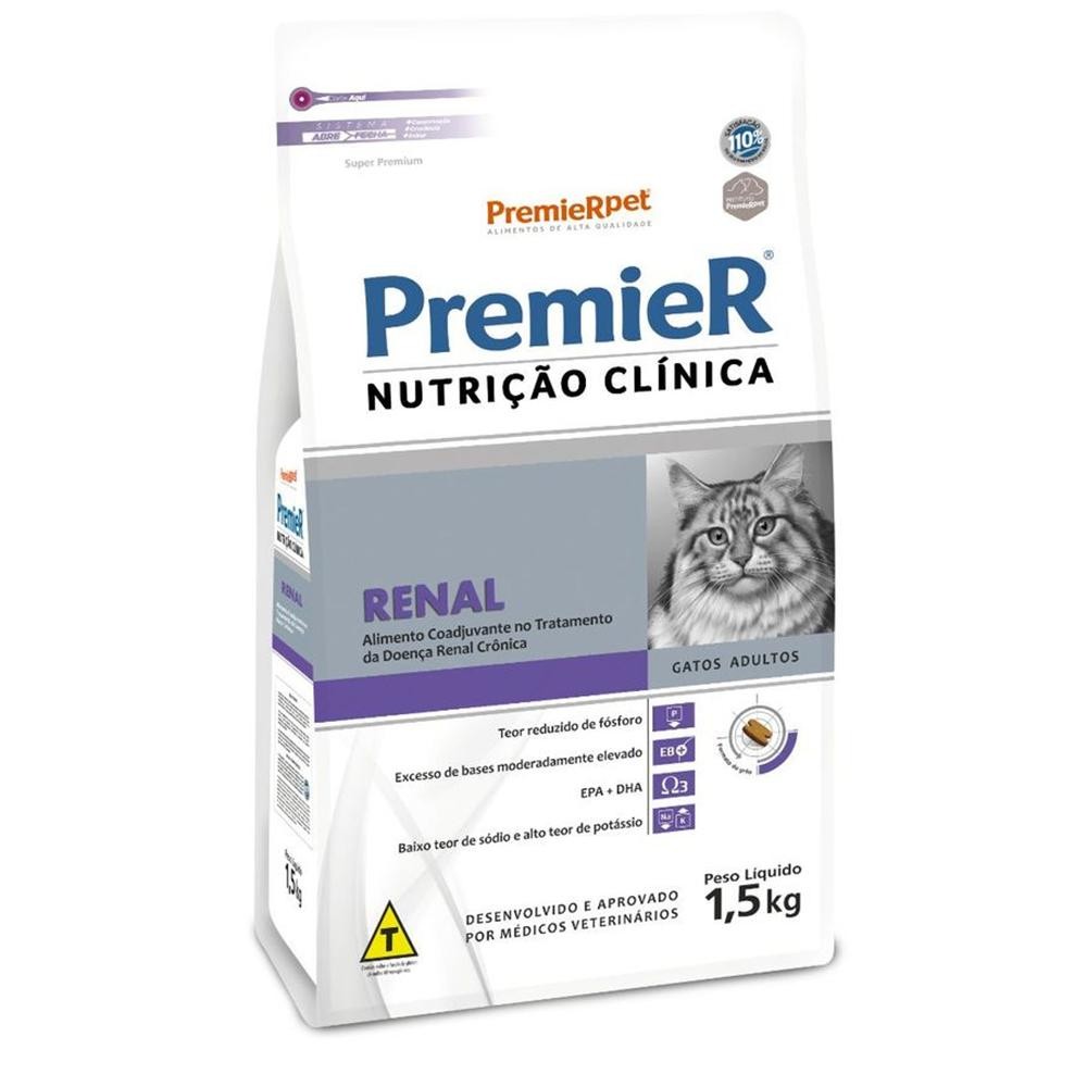 Ra??o Premier Nutri??o Cl?nica Renal para Gatos Adultos 1.5kg 1 Ração Premier Nutrição Clínica Renal Gatos Adultos 1.5Kg