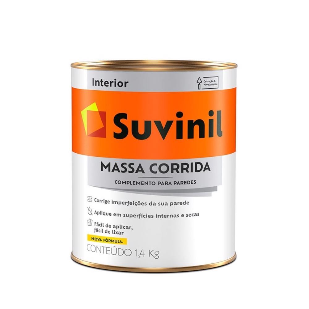Massa Corrida Suvinil 1,4kg - Acabamento Liso Interno 1 MASSA CORRIDA - 1.4KG SUVINIL