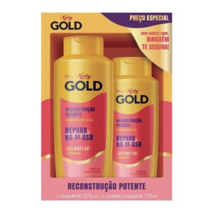 Shampoo 275ml + Condicionador Niely Gold Reconstrução Potente com Queratina 175ml