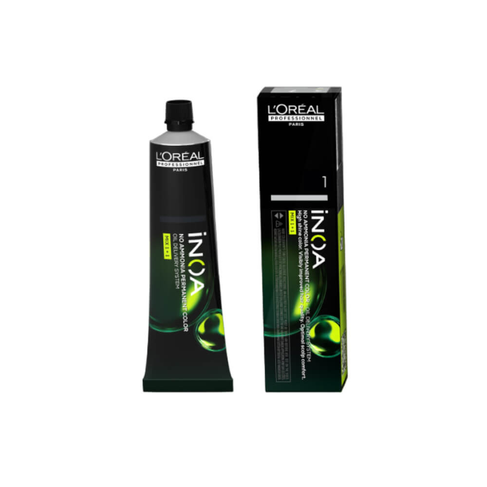 Cor Preto L'Oréal Inoa 1 60ml - Cobertura Total 1 Coloração L'Oréal Professionnel Inoa 1 Preta 60ml