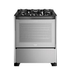 Fogão 5 Bocas Dako Magister Style Mesa de Vidro Preto