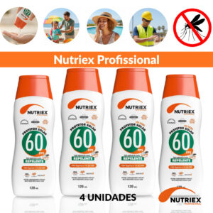 Protetor Solar FPS60 Nutriex Com Repelente Kit 4 Unidades 120ml Uso Diário
