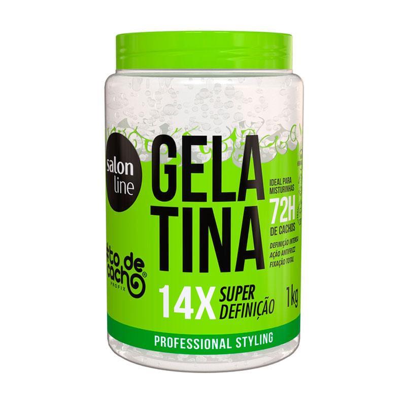 Gelatina Salon Line #todecacho Super Defini??o 1kg Profissional 1 Gelatina Salon Line #todecacho 14X Super Definição Professional Styling 1Kg