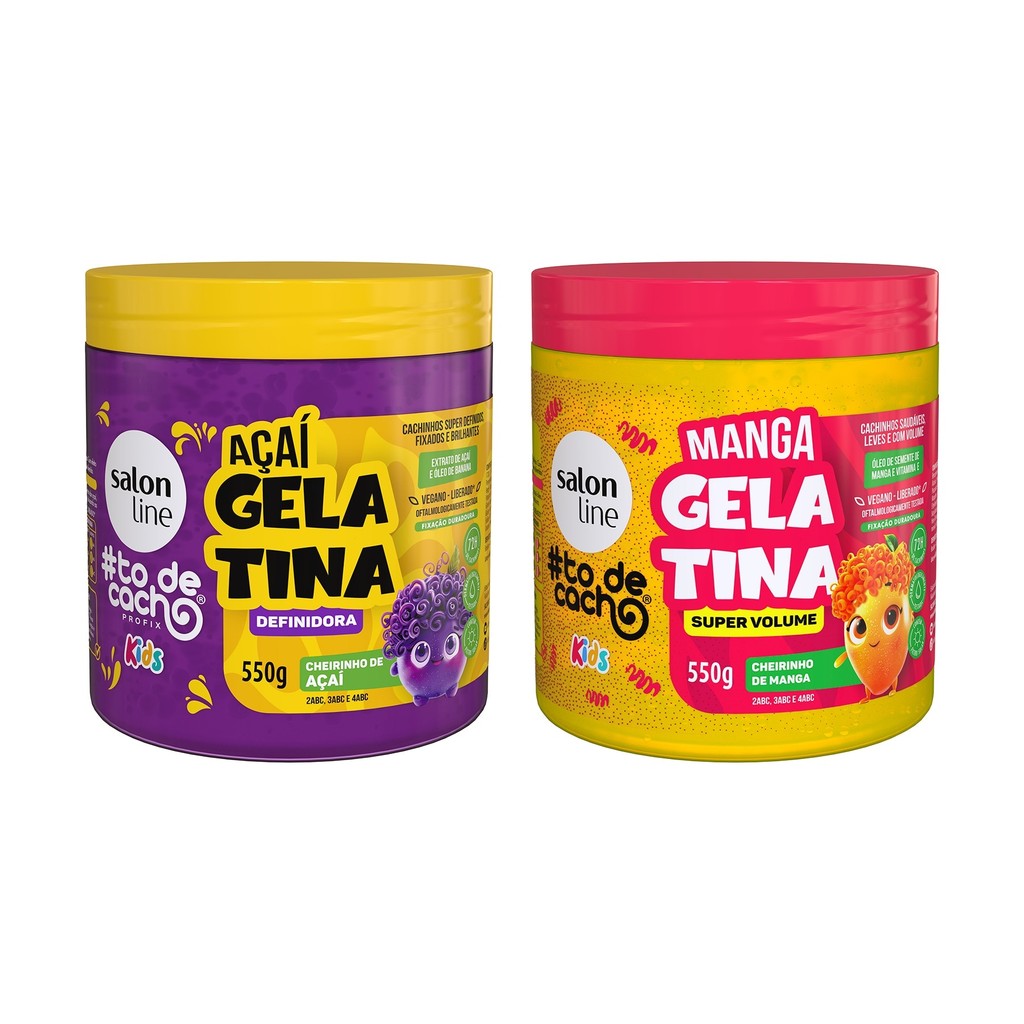 Kit Duplinha Gelatina A?a? & 1 Kit Duplinha de Gelatinas Açaí e Manga #todecacho Kids