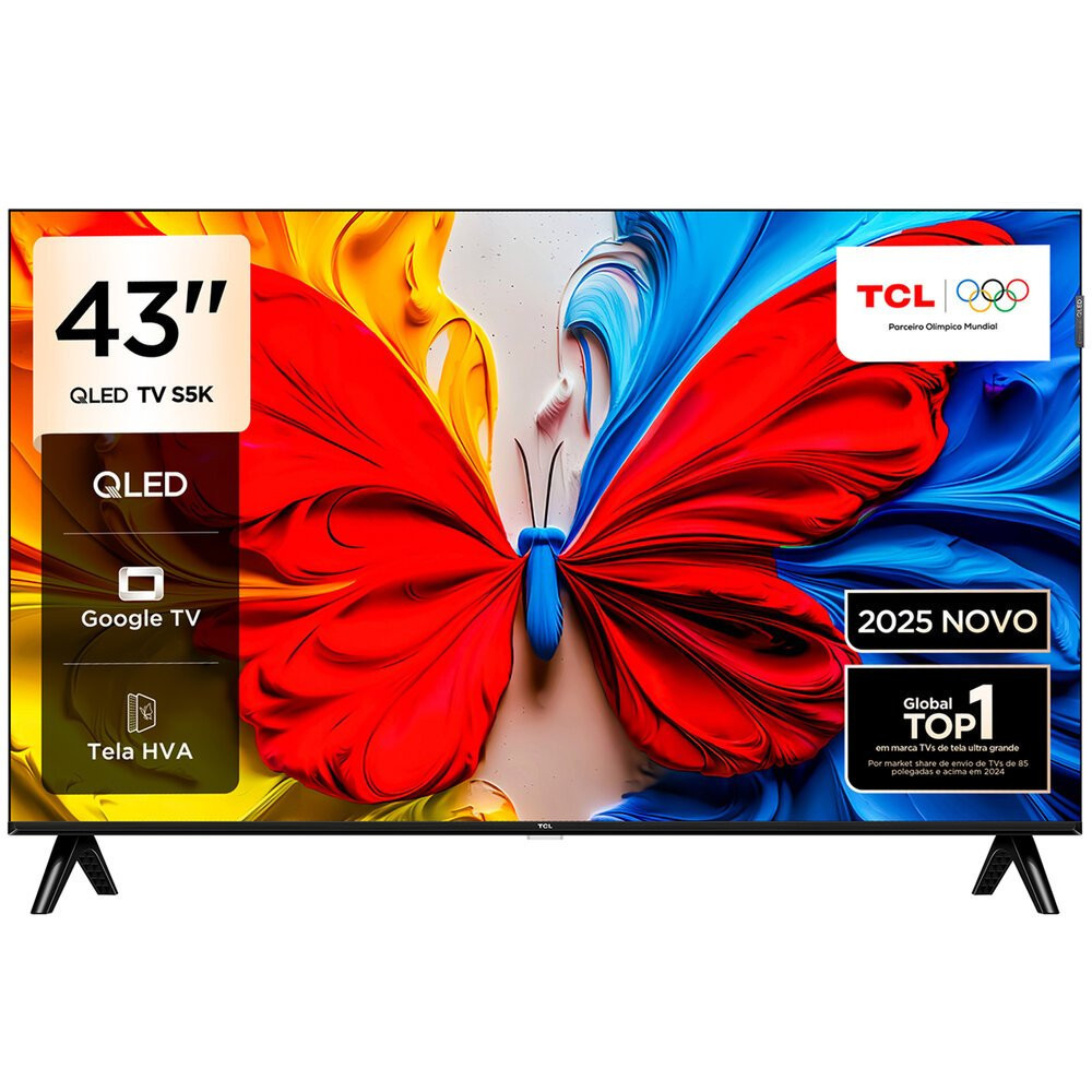 Smart TV TCL 43 polegadas QLED Full HD Google TV 43S5K 1 Smart TV TCL 43 polegadas QLED Full HD Google TV 43S5K