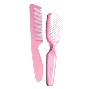 Conjunto Escova e Pente Ultra Macia para Bebê Lillo Rosa