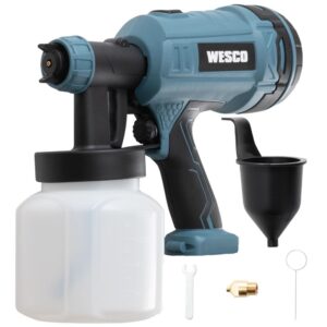 Pistola De Pintura 18V WS2342.9 HVLP Vazão de 600ml/min e Reservatório 800ml Bocal Ajustável Wesco