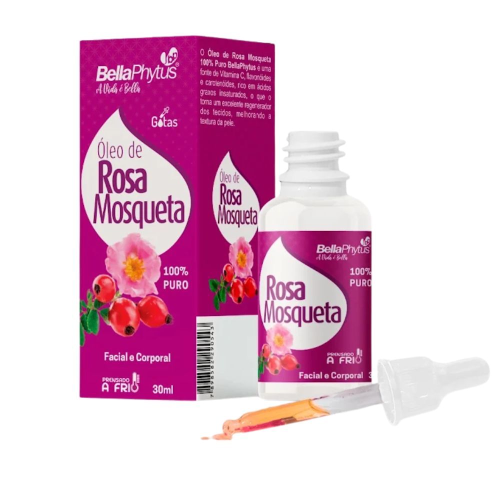 ?leo Rosa Mosqueta BellaPhytus 30ml - Puro e Vegano 1 Óleo Bellaphytus 100% Puro Rosa Mosqueta 30ml
