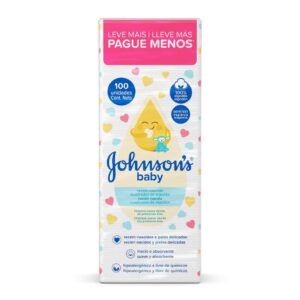 Algodão Johnson's Baby Quadrado 100 unidades