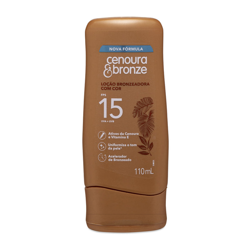 Protetor Solar Cenoura & 1 Protetor Solar Cenoura & Bronze Efeito Dourado FPS15 110ml - VENCIMENTO NOVEMBRO 2026