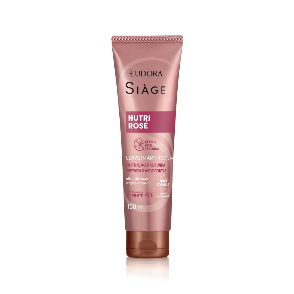 Eudora Leave-in Siàge Nutri Rosé 100ml - Finalização Profunda e Cabelo Saudável 1 Eudora Leave-in Siàge Nutri Rosé 100ml