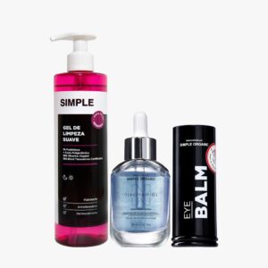 Kit Rotina Pele Mista Gel Limpeza Suave + Sérum Niacinamida + Balm de Olhos - Simple Organic