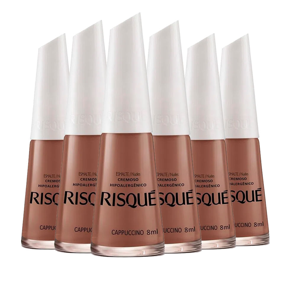 Kit Esmalte Risqu? Cappuccino - 6 Unidades 8ml 1 Kit Esmalte Risqué Ultra Cremoso Cappuccino 8ml - 6 unidades