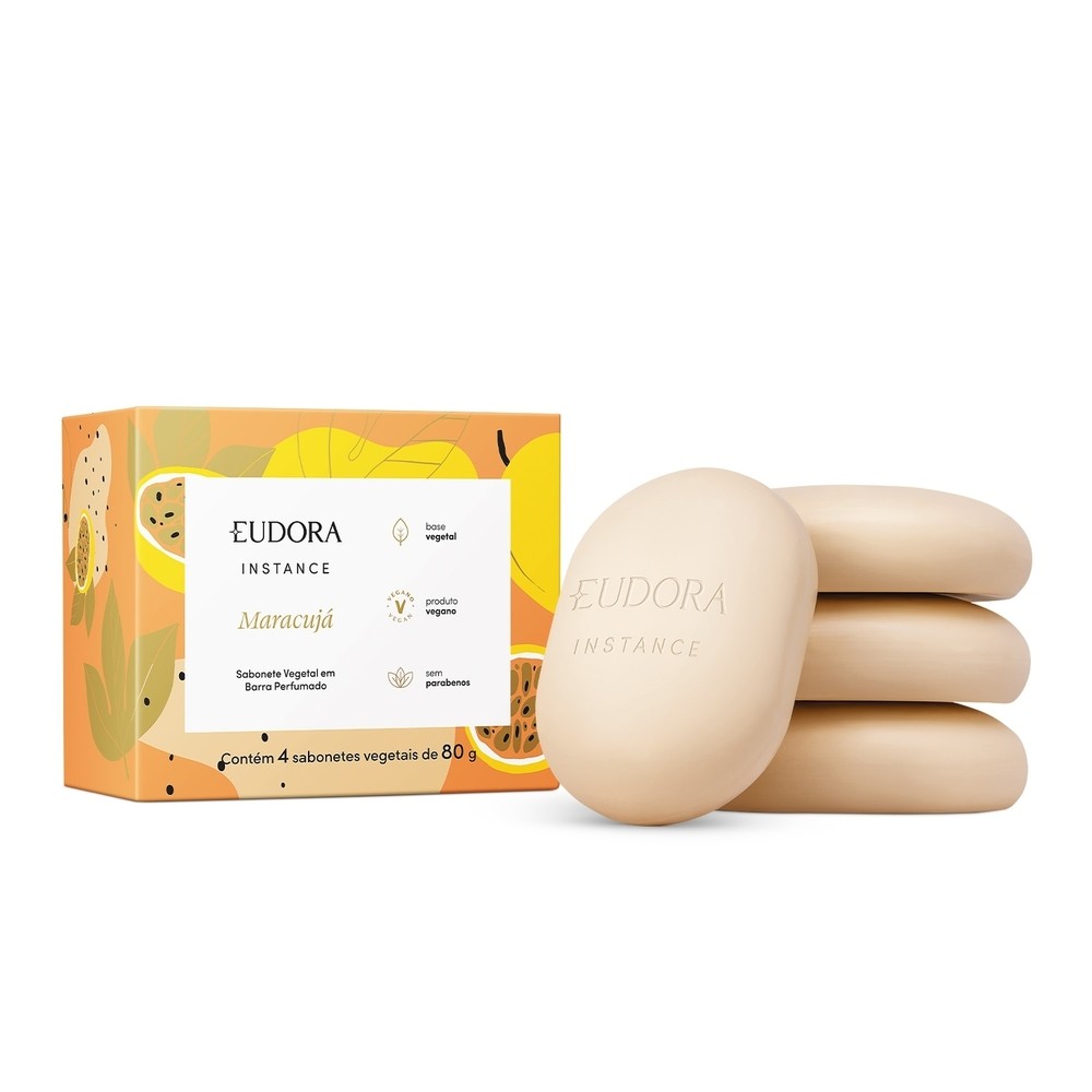 Eudora Instance Sabonete Maracuj? 4x80g Vegano 1 Eudora Instance Sabonete Maracujá 4x80g Vegano
