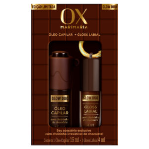 Kit Glow Duo OX MariMaria Óleo Capilar 15ml e Gloss Labial 4ml com Cheirinho de Chocolate