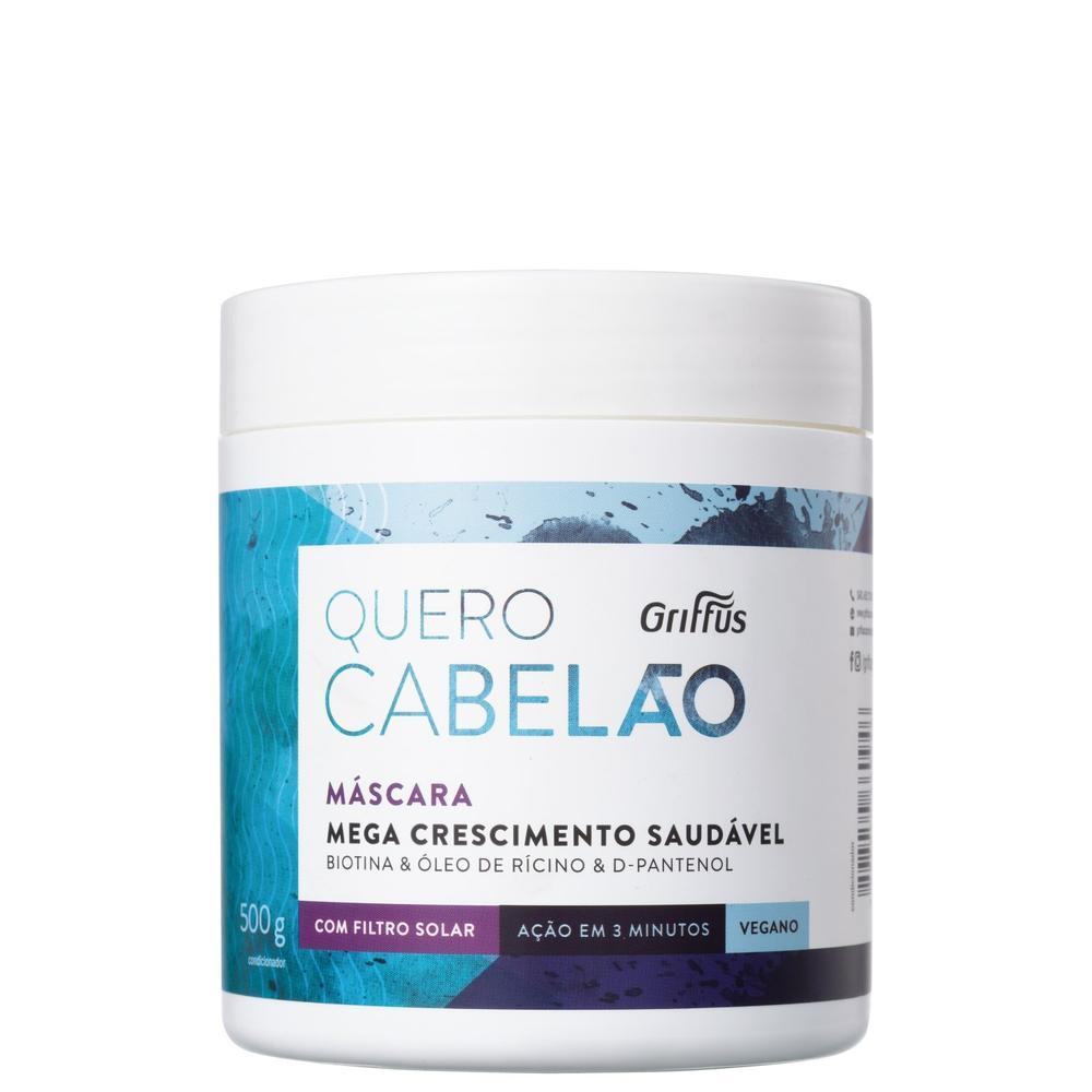 M?scara Capilar Griffus Quero Cabel?o - 500ml | Crescimento e Hidrata??o 1 Griffus Quero Cabelão - Máscara Capilar 500ml