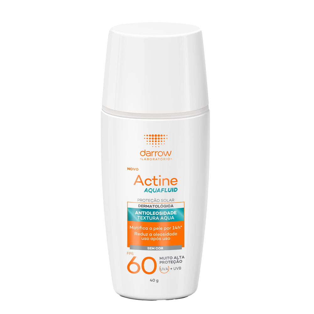 Protetor Solar Actine Aquafluid FPS 60 Sem Cor 40g 1 Protetor Solar Actine Aquafluid FPS 60 sem Cor 40g