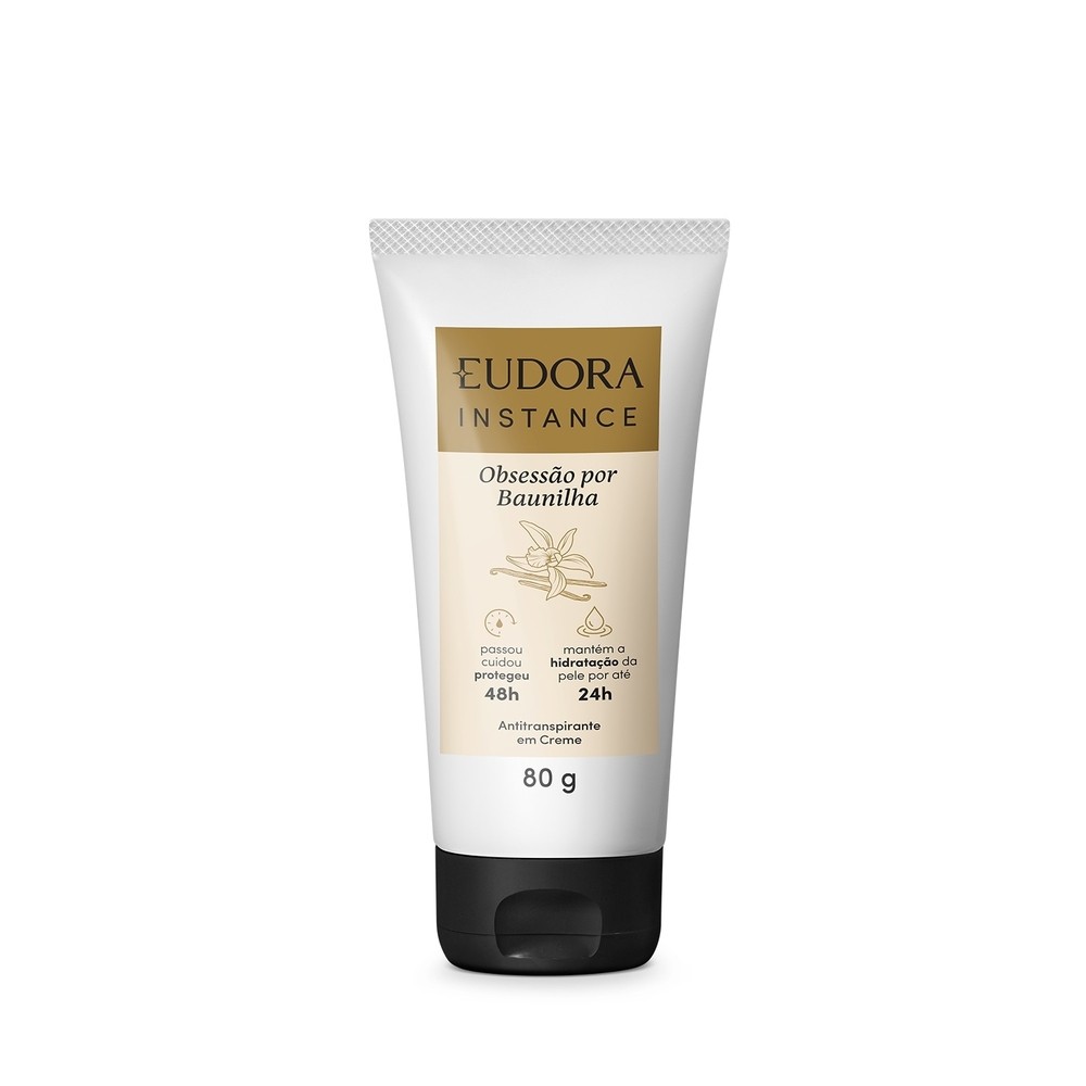 Instance Antitranspirante Creme Baunilha 80g - Hidrata??o e Fragr?ncia Exclusiva 1 Desodorante Antitranspirante em Creme Instance Baunilha 80g