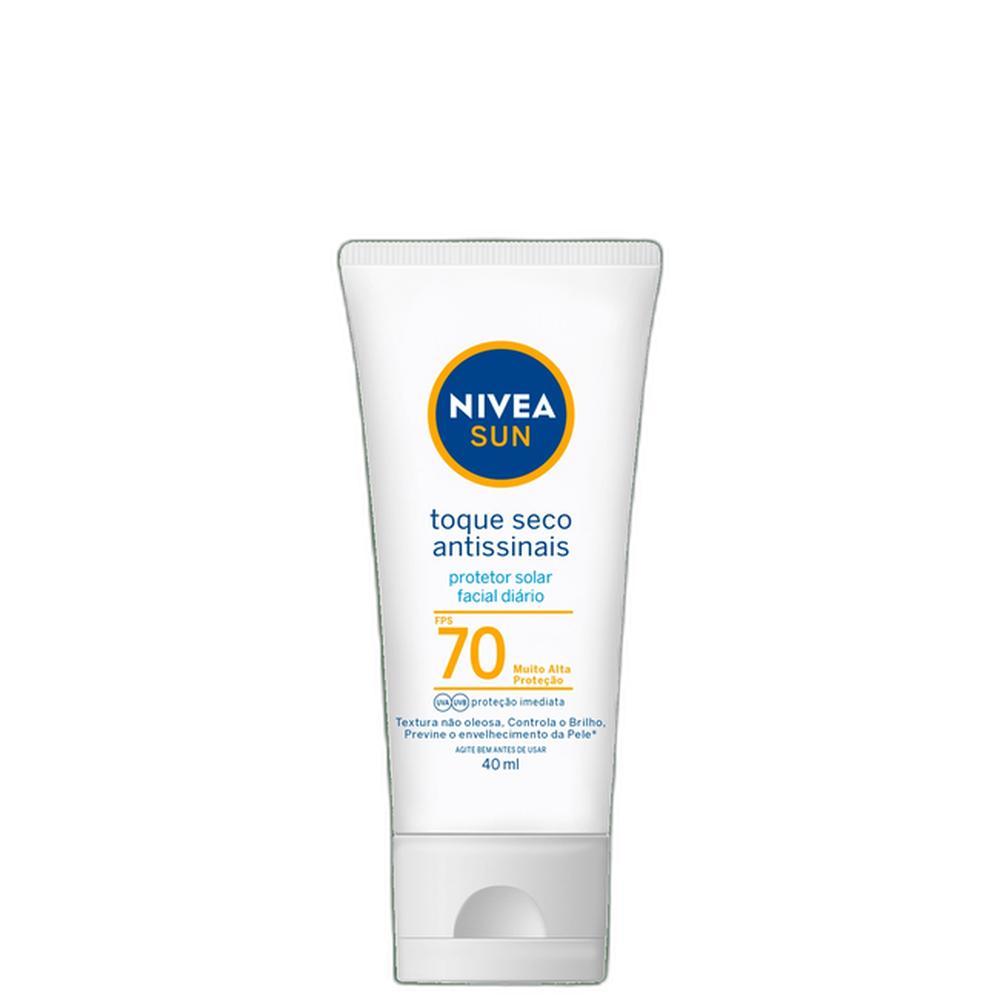 NIVEA SUN Toque Seco FPS 70 Antissinais 40ml 1 NIVEA SUN Toque Seco Antissinais FPS 70 - Protetor Solar Facial 40ml