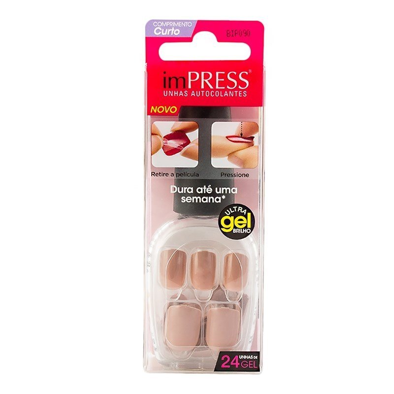 Unhas Adesivas First Kiss Impress Curta Girlie - Grande e Bonitas em Minutos 1 Unhas Adesivas First Kiss Impress Curta Girlie